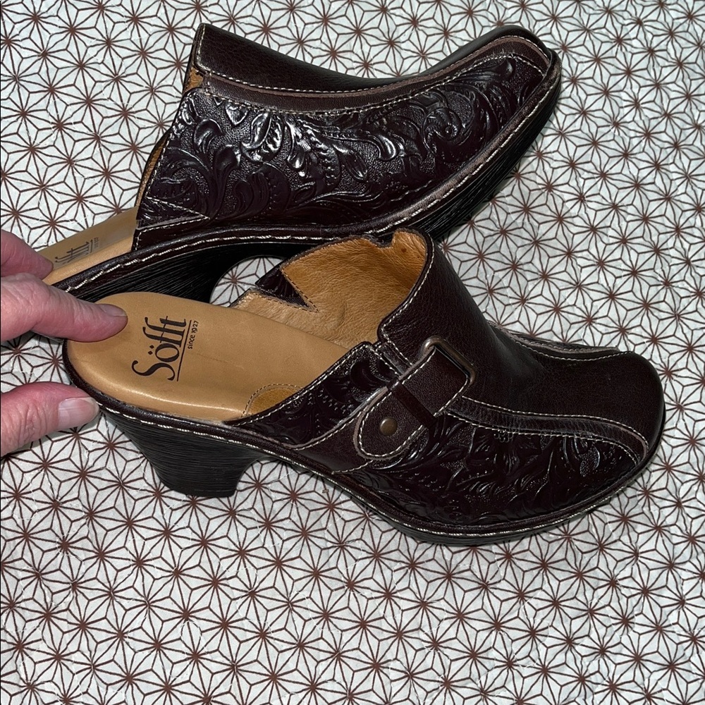 Gorgeous leather SOFFT Clogs size 7M - Picture 3 of 10